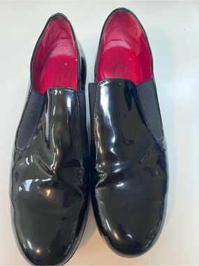 Rue Du Jour Women  Black Patent Leather Slip  On Shoes Made In Italy Size 39/8.5
